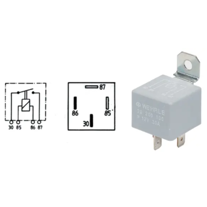 Lysrele 12v/30a 4-stikk