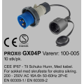 PROX 230V 16A ADAPTER CEE M/MUTTER - SCHUKO M/KABEL 0,2M