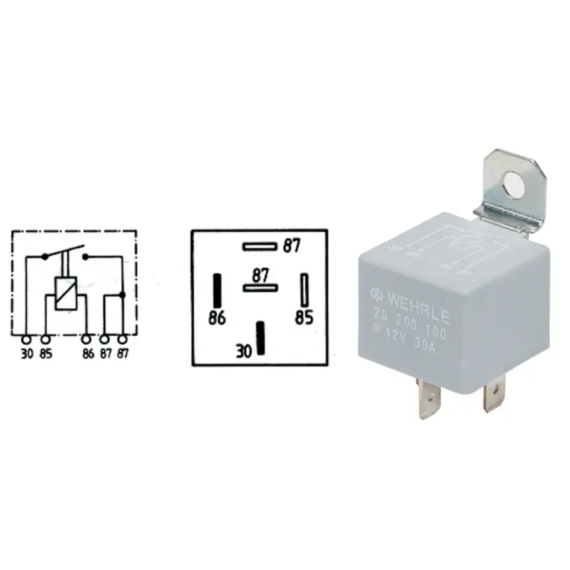 Lysrele 12v/30a 5-stikk