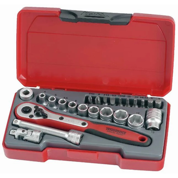 TENG TOOLS PIPENØKKELSETT 1/4 T1424 24DEL