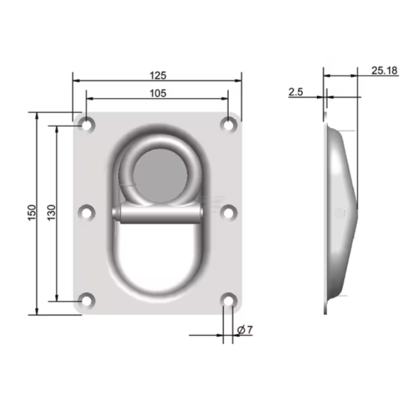 Surringsøye  150x125mm H25mm Kramp