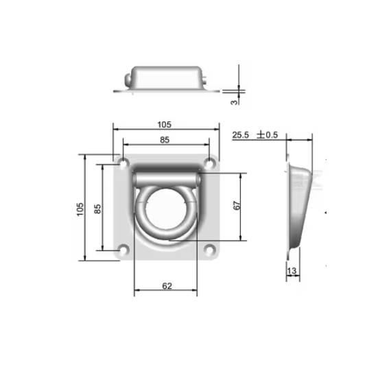 Surringsøye105x105mm H25.5mm, Kramp