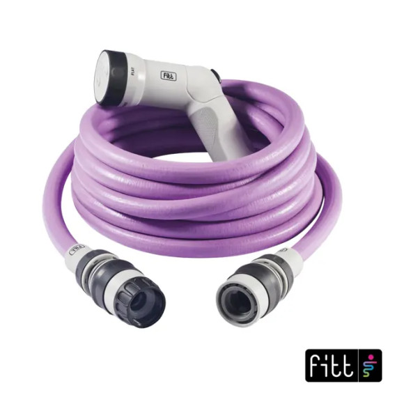 Hageslangesett 1/4'' 15m lilla, Fitt ikon