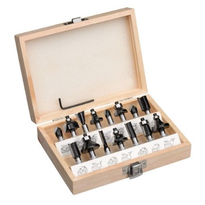 Overhåndsfres fressett 8mm 15stk, Einhell