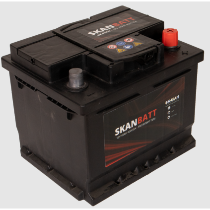 SKANBATT Fritidsbatteri 12V 45AH 400CCA (207x175x175/175mm) +høyre