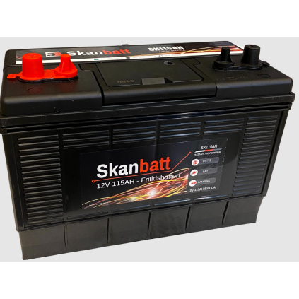 SKANBATT Fritidsbatteri 12V 115AH 800CCA (330x172x222/242mm) Dual Pol
