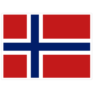 NORSK FLAGG SMÅ KLISTREMERKE 7,5 X 9,5 CM