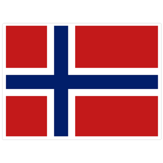 NORSK FLAGG SMÅ KLISTREMERKE 7,5 X 9,5 CM