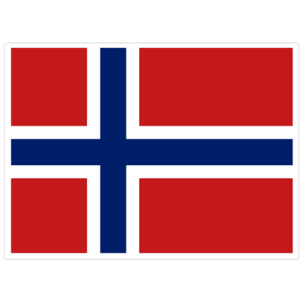 NORSK FLAGG SMÅ KLISTREMERKE 7,5 X 9,5 CM