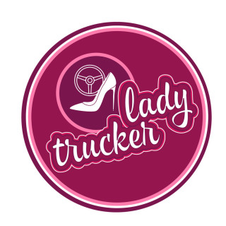 Lady Trucker, klistremerke 10cm
