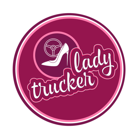 Lady Trucker, klistremerke 10cm