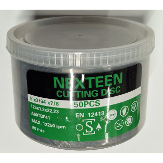 Kappeskive metall 50stk 125X1.2X22.23, Nexteen