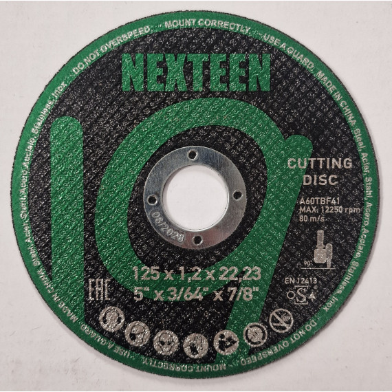 Kappeskive metall 50stk 125X1.2X22.23, Nexteen