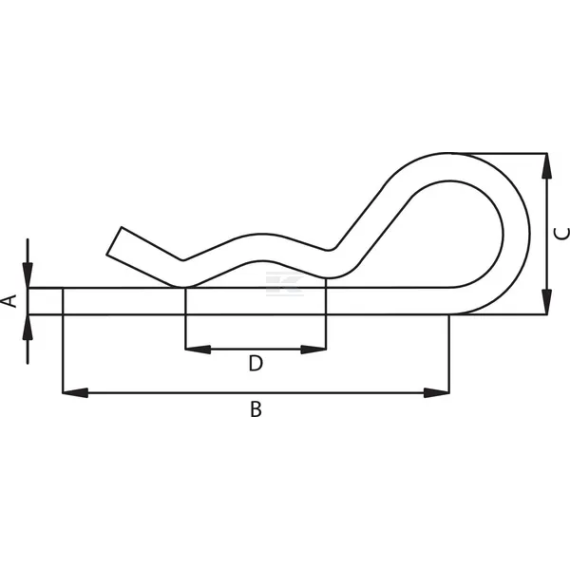 R-klips enkel 3 x 70mm  (10pk)