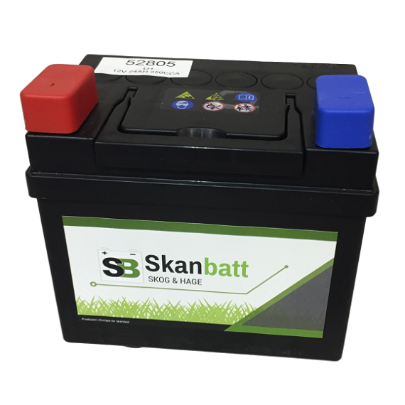 SKANBATT Plenklipper Batteri 12V 28AH 240CCA (186x130x171mm) +venstre